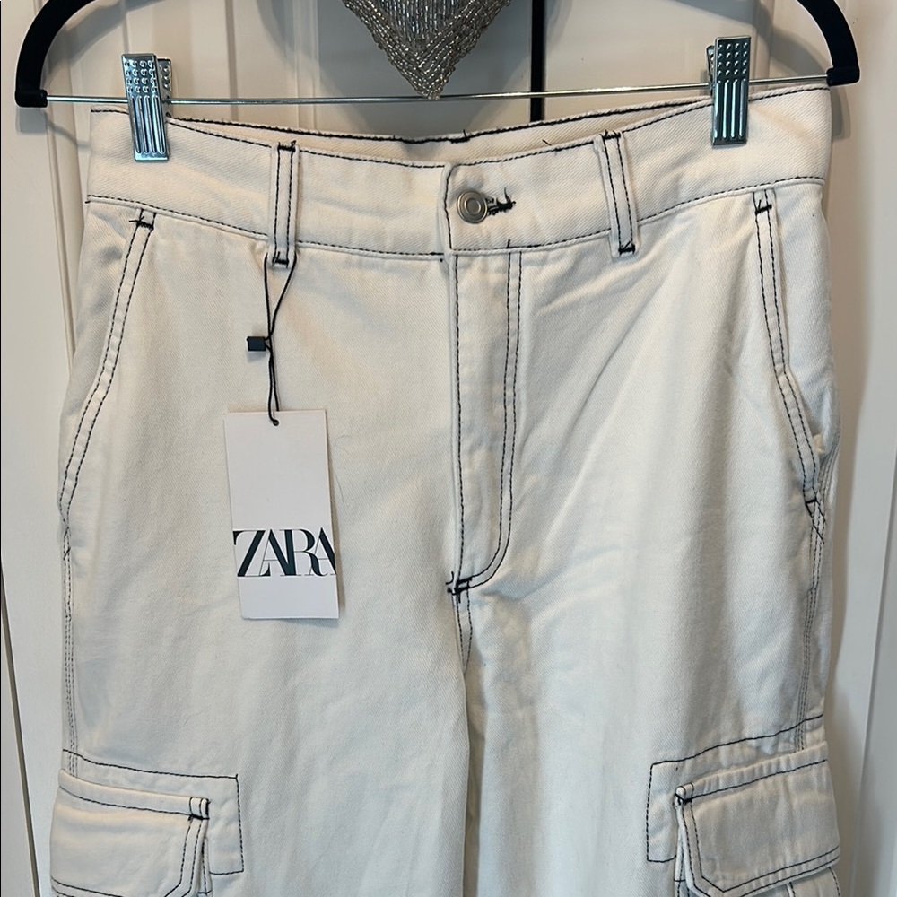 Zara Cream Cargo Pants